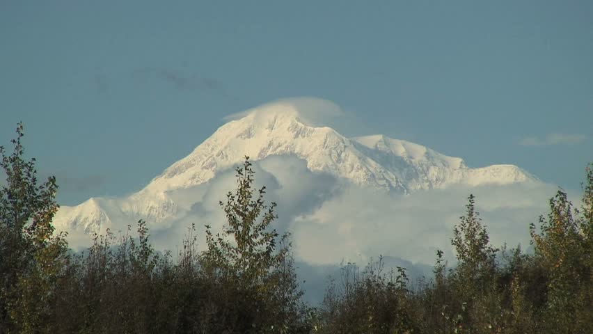 Zoom from Mt. McKinley to Trunk in Flowing River