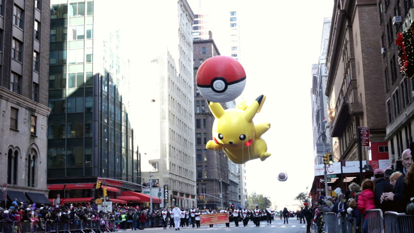 NEW YORK CITY, NY - NOVEMBER 24: Pokemon Pikachu balloon during the Macy's 85th Annual Thanksgiving Day Parade on November 24, 2011 in New York City, New York. 