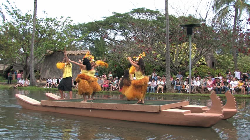 LAIE, OAHU, HAWAII CIRCA FEB 2008: Polynesian Cultural Center BYU Hawaii students perform for tourists to earn tuition money for college in Laie Hawaii.