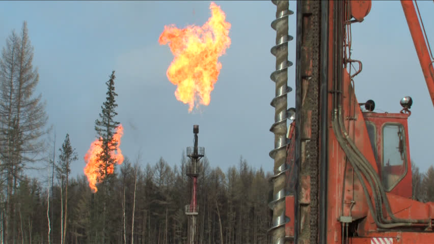 Torches oil and gas field