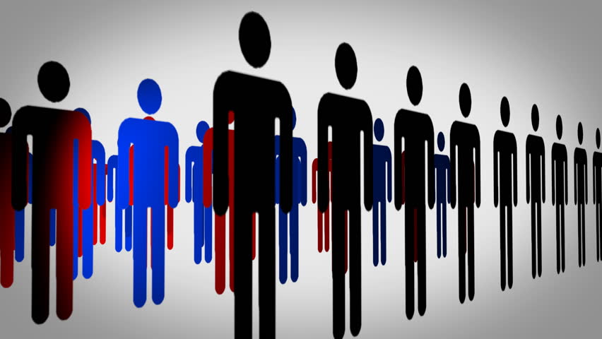red and blue people 