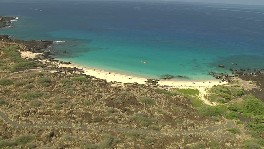 Kua Bay, Aerial fly around w/push