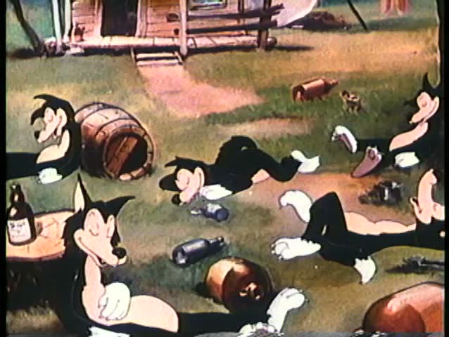 Cartoon of wolves taking a drunken nap