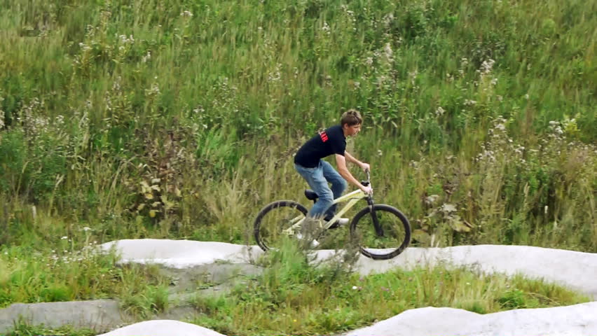 PETROZAVODSK, RUSSIA - AUGUST 27: Anonymous BMX rider making tricks during Extreme Side festival on August 27, 2011 in Petrozavodsk, Russia. Event was free for watching, shooting and participating