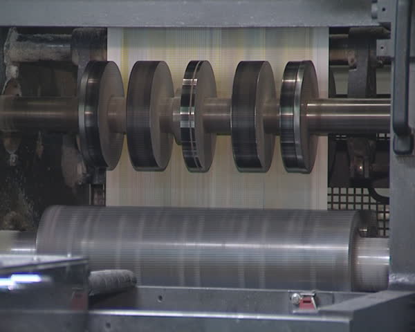 Mass press daily edition. Printing house equipment for printing newspaper. 