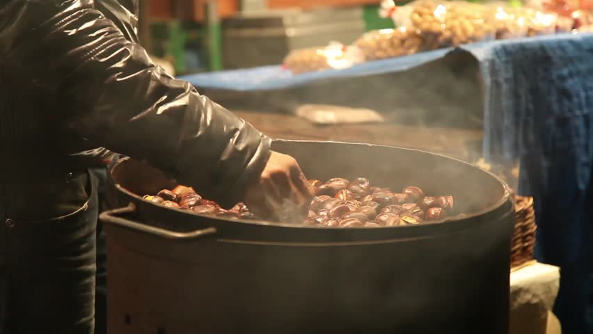 Roasted chestnuts seller