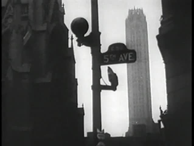 Fifth Avenue street sign in  Manhattan, 1930s