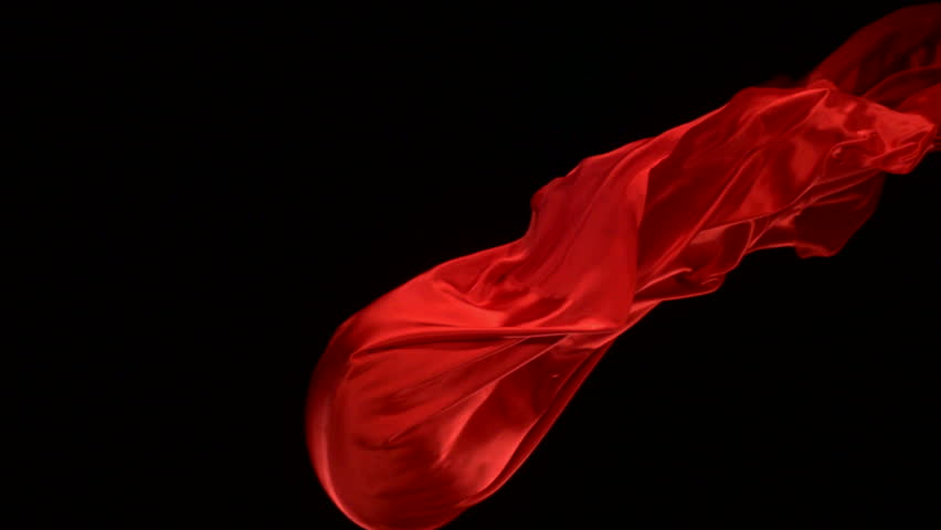 Flowing red velvet cloth