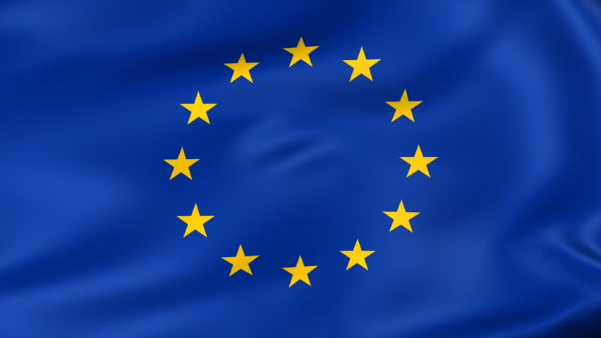 animated flag of european union - seamless loop