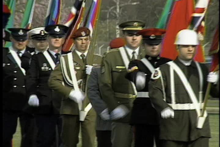 Military and flags at a Nato ceremony
