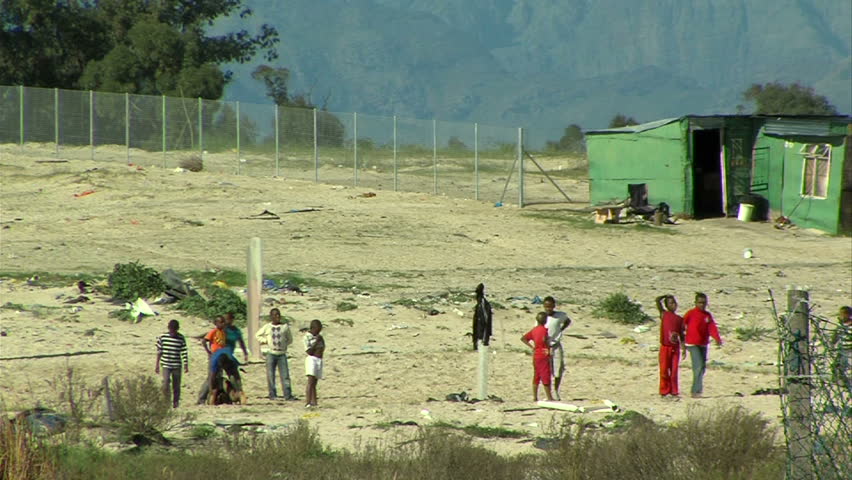 street scene in south african township
