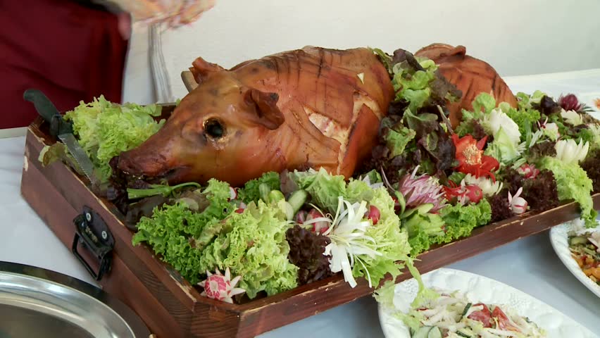 Pig at buffet
