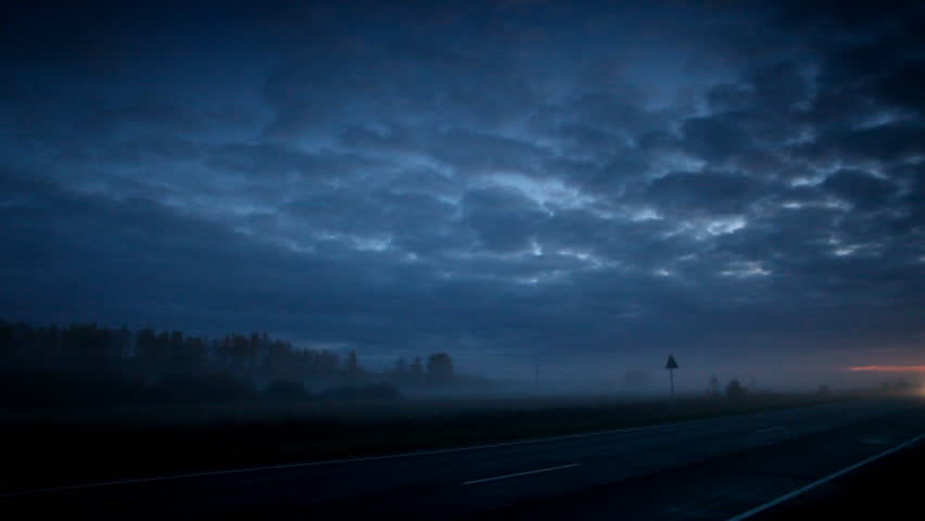 Trucker goes on night road