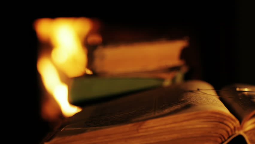 Fireplace and a book 