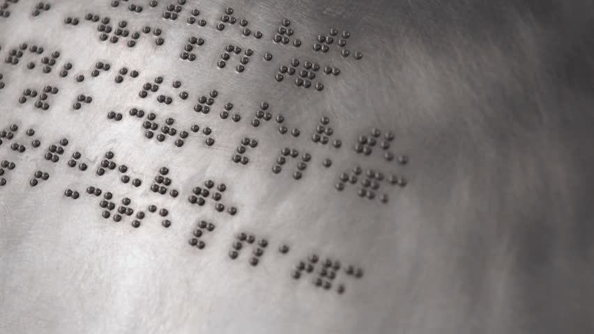 Braille Signage. Pan shot of braille signage with selective focus.