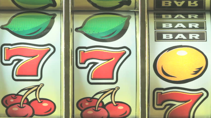 retro fruit machine close up 