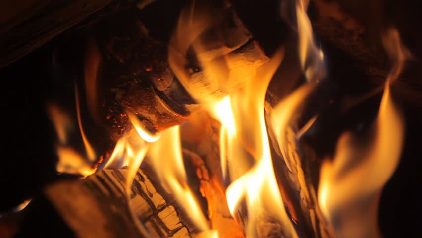 fire in the fireplace