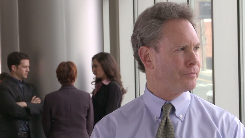 Businessman with look of satisfaction