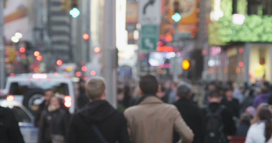 Anonymous City Street Crowd in 4K