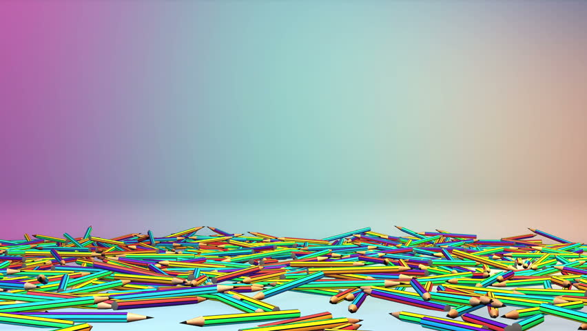 Colorful Crayons and Creativity text, Alpha