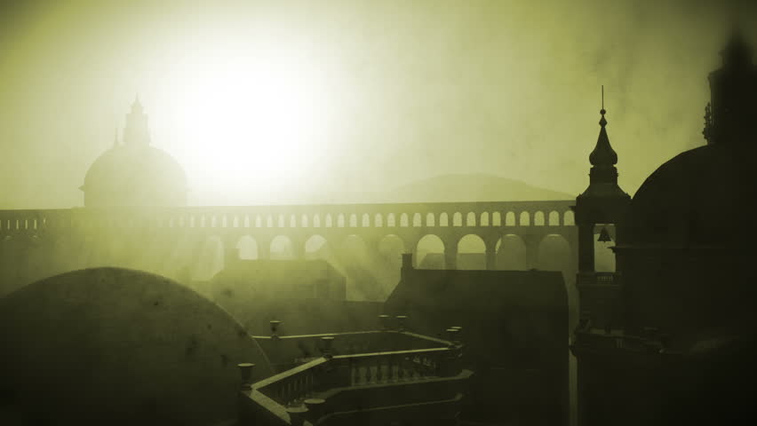 Sunset in Rome 3D animation vintage design