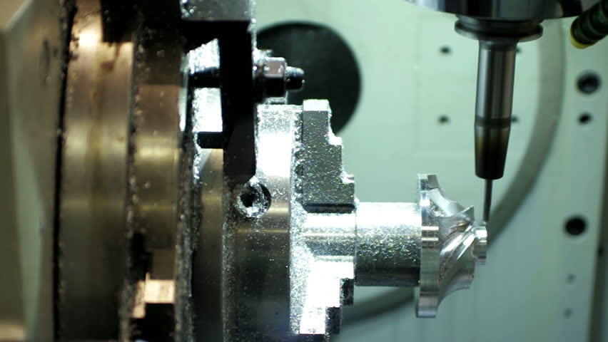 Metalworking CNC milling machine on a factory