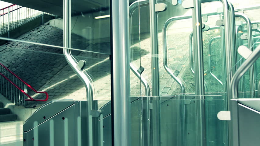 Commuter touching transport card on reader
