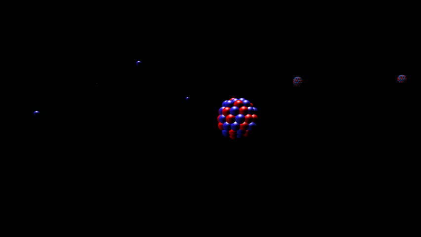 HD-Closeup of a nuclear fission, animation for eg. education purpose.