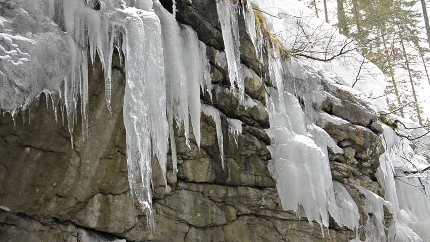 icicle in the mountains in the alps