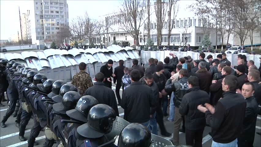 KIEV - MARCH 31: Training of militia (police) to disperse mass disorders on March 31, 2012 in Kiev. 