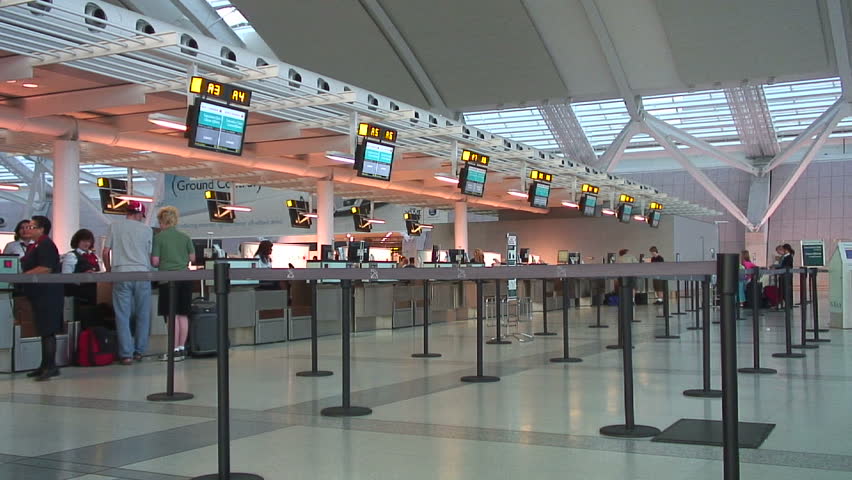 Airport lineup check ins.