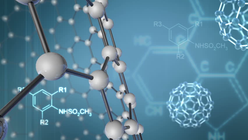 Abstract Background with Molecular Structure and chemical formulas