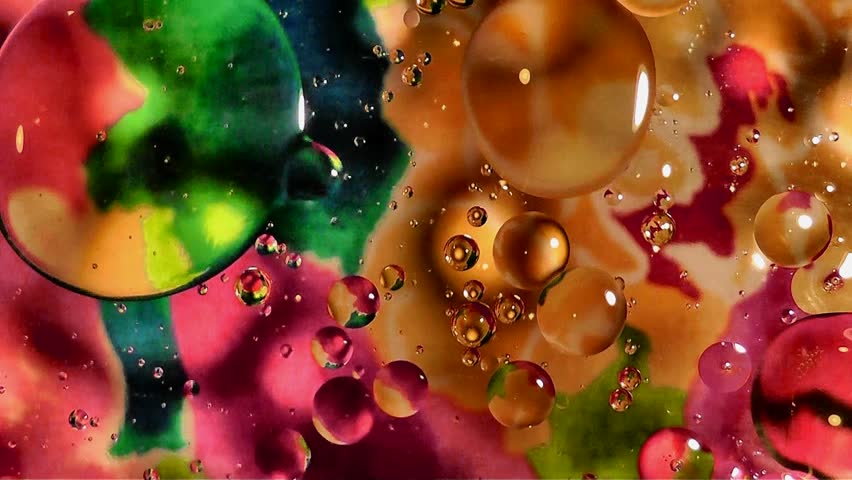 Abstract globes and orbs milling about in a calliope of color and textures