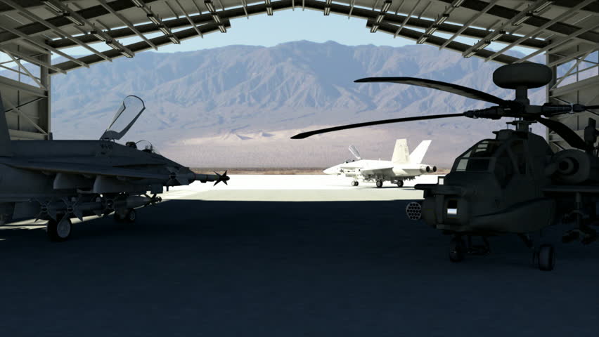 An RQ-4 unmanned drone taking off from a military base in Middle East. High-quality 3d animation