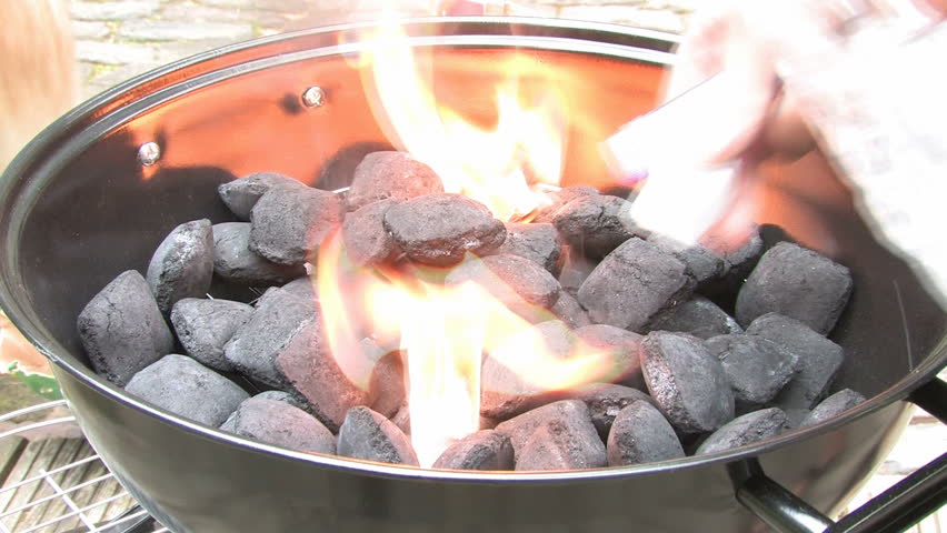 Lighting the BBQ grill HD 25frames/second