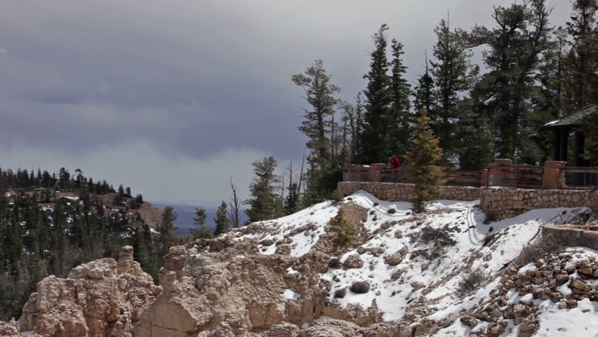 Bryce Canyon National Park southern Utah lookout. Natural landscape erosion with stunning rock formations. Tourist vacation destination. Beautiful panorama. Hiking sightseeing geological formations.