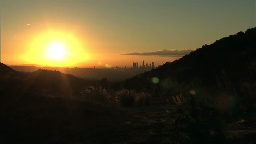 LA skyline in early am light