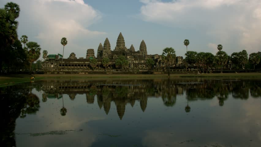 Timelapse day to night of Angkor Wat, Cambodia, Siem Reap.