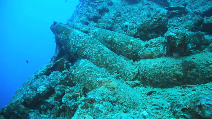 Ammunition at the war ship wreck of the thistlegorm