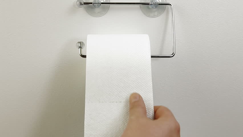 Taking Sheets Of Toilet Paper