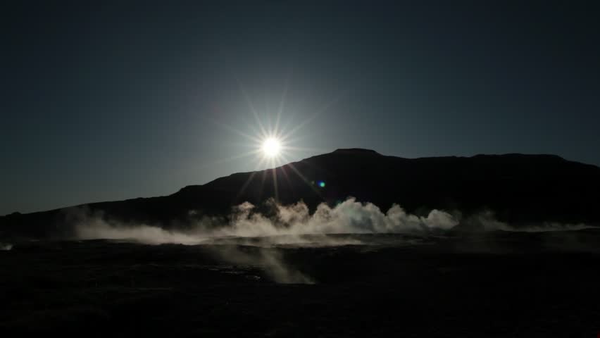 Icelandic geothermal steam silhouette