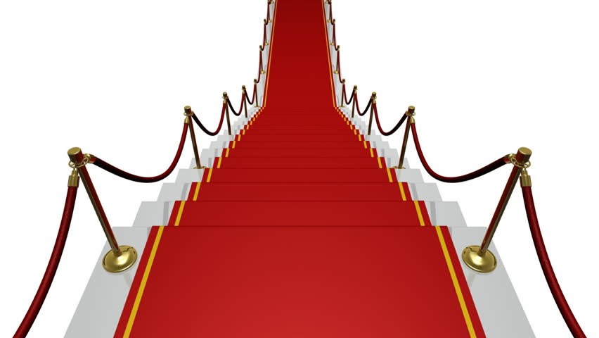 Red carpet with moving camera along the stair case