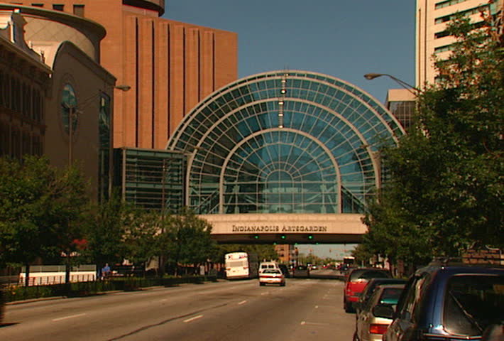 INDIANAPOLIS - CIRCA 2002: Indianapolis ArtsGarden facade from street circa 2002 in Indianapolis, Indiana.
