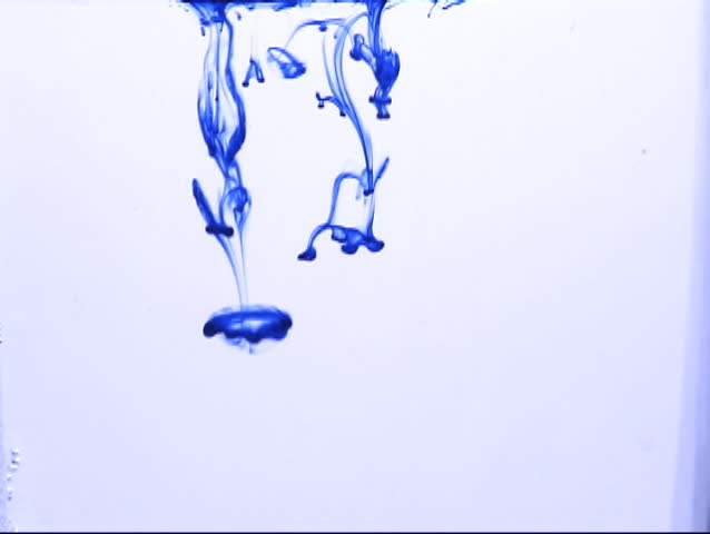 Blue Ink Drip in Water