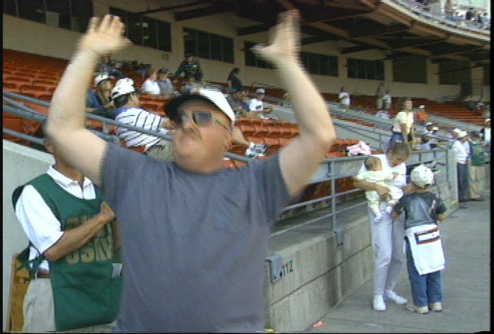 Happy fan dance