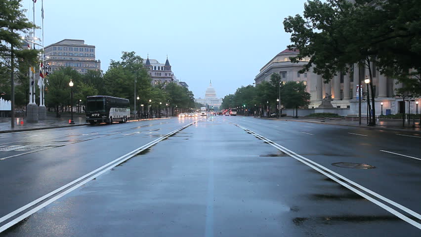Washington DC - Circa 2009: Pennsylvania Avenue in 2009. Looking down Pennsylvania Avenue in the direction of the capitol in Washington, DC.