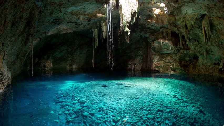 timelapse of a cenote in mexico. these sinkholes are one of the natural wonders of the world