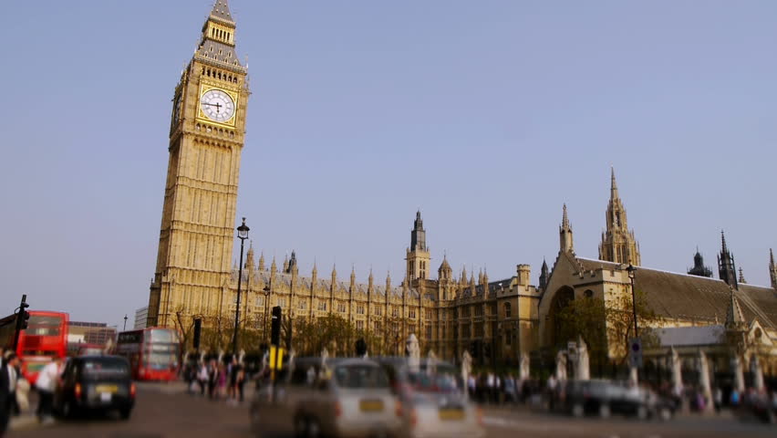 time lapse of big ben in london in full sun