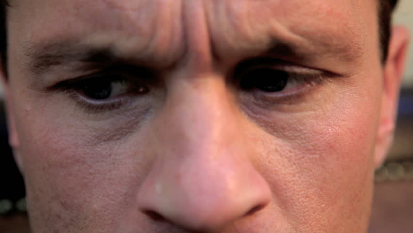 Man with an upset expression