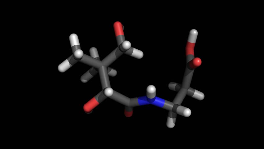 Stick representation of a vitamin b5 molecule, also called pantothenic acid